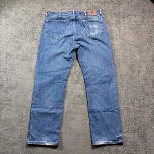 Wrangler Five Star Straight Leg Jeans Mens 38x30 Medium Wash Blue Stretch Denim